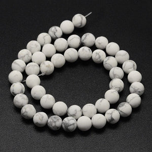 BeadsBalzar Beads & Crafts (BG4733) Natural Howlite Beads Strands, Frosted, Round  4MM