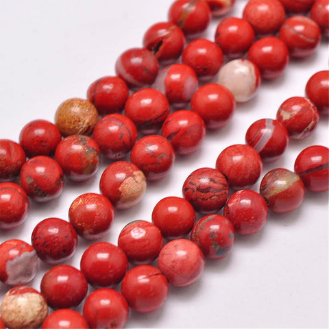 BeadsBalzar Beads & Crafts (BG4738) Natural Red Jasper Beads Strands, Round, Grade AB, Red  4MM