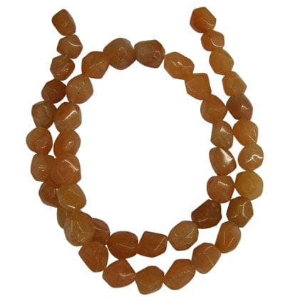 BeadsBalzar Beads & Crafts (BG4760) Gemstone Beads Natural Red Aventurine, Faceted, Nuggets (+-47pcs)