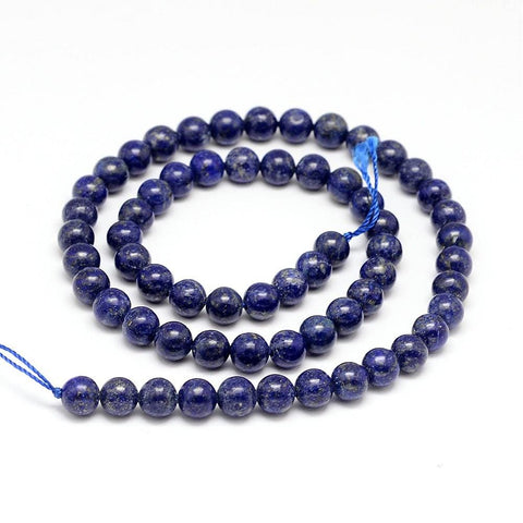 BeadsBalzar Beads & Crafts (BG5128) Natural Lapis Lazuli Round Beads Strands 6MM