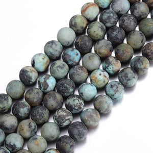 BeadsBalzar Beads & Crafts (BG5135) Frosted Natural African Turquoise Round Beads Strands 4MM