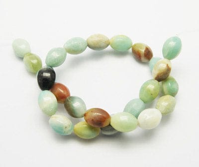 BeadsBalzar Beads & Crafts (BG5297) Narural Amazonite Beads Strands, Faceted, Oval, Colorful 16MM