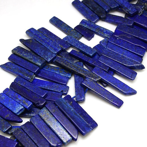 BeadsBalzar Beads & Crafts (BG5311) Natural Gemstone Lapis Lazuli Beads Strands, Irregular Cuboid, Lapis Lazuli