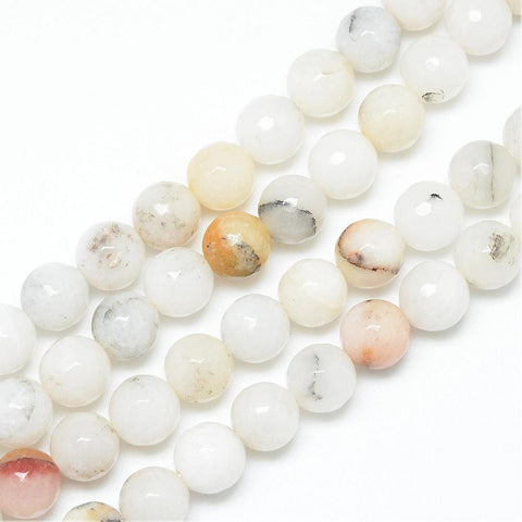 BeadsBalzar Beads & Crafts (BG5459) Natural Agate Bead Strands, Faceted, Round 8MM