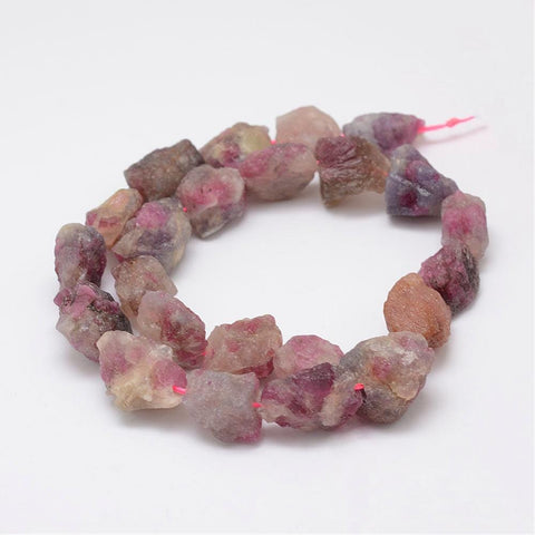 BeadsBalzar Beads & Crafts (BG6362B) Raw Rough Natural Tourmaline Beads Strands, Nuggets 14~18mm wide,