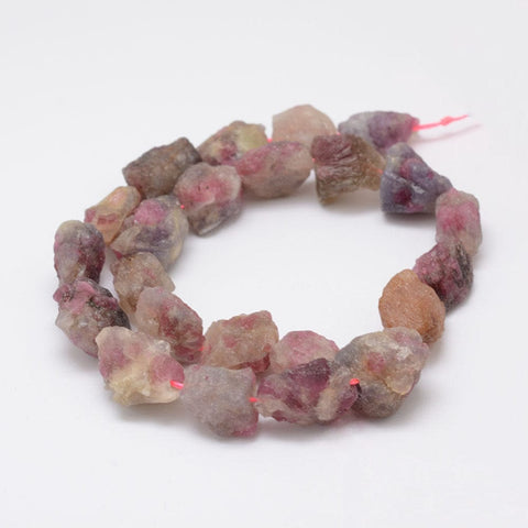 BeadsBalzar Beads & Crafts (BG6364A) Raw Rough Natural Tourmaline Bead Strands Nuggets,  15~20mm long