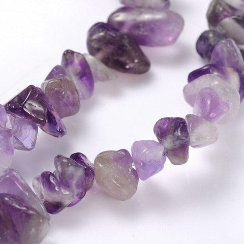 BeadsBalzar Beads & Crafts (BG6464A) Natural Amethyst Chips, Purple about 5~9mm long, about 33"-strand