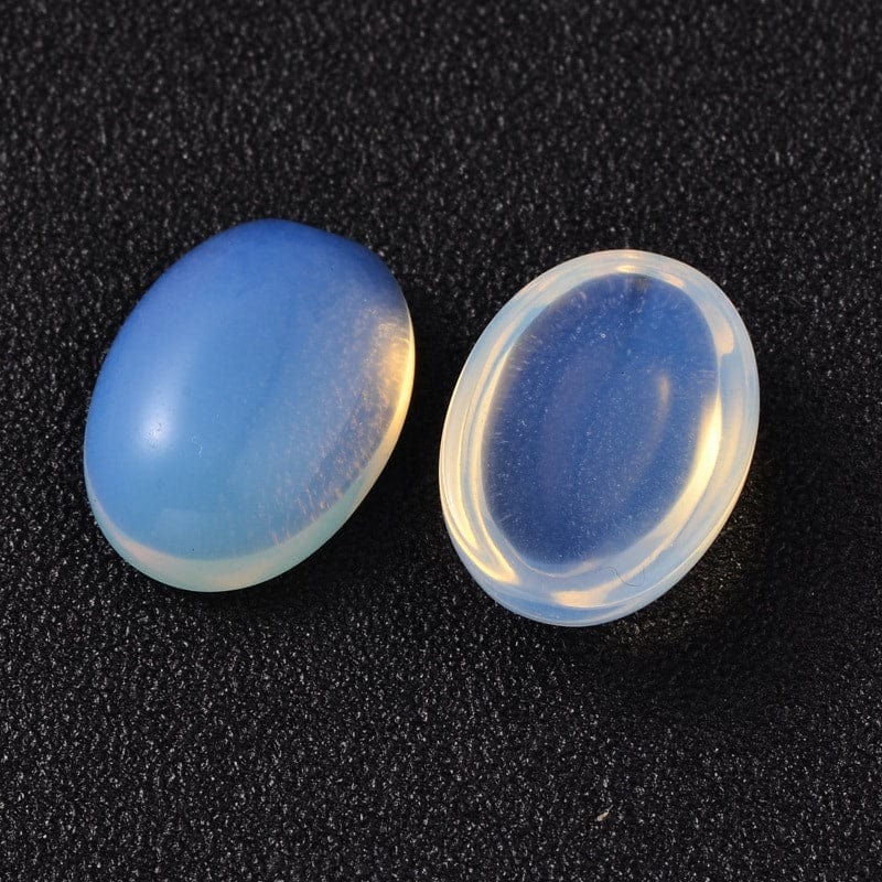 BeadsBalzar Beads & Crafts (BG6467A) Oval Opalite Cabochons, AliceBlue Size: about 8mm wide, 10mm long, (10 PCS)