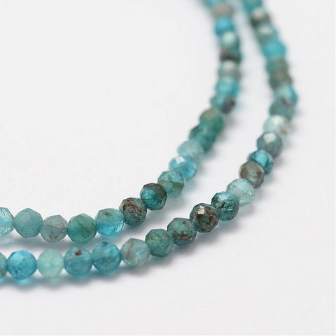 BeadsBalzar Beads & Crafts (BG6673) Natural Apatite Beads Strands, Faceted, Round Size: about 2mm in diameter