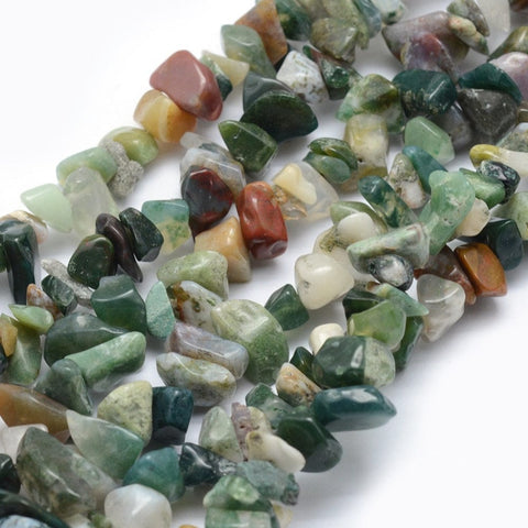 BeadsBalzar Beads & Crafts (BG6688-13) Natural Indian Agate Beads Strands, Chip Size: about 5~8mm (1 STR)