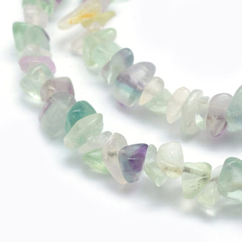 BeadsBalzar Beads & Crafts (BG6688A) Natural Fluorite Beads Strands, Chip Size: about 5~8mm wide
