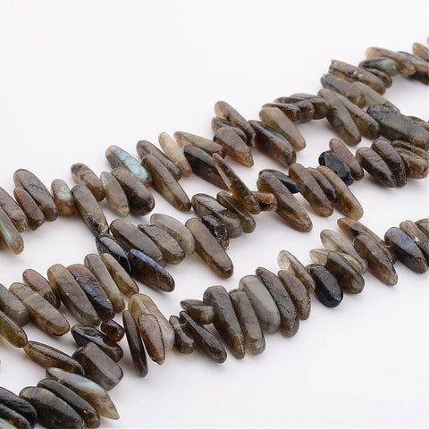 BeadsBalzar Beads & Crafts (BG6689A) Natural Labradorite Chips Beads Strands, Labradorite Size: about 5~7mm wide