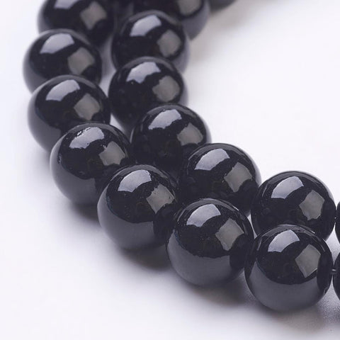 BeadsBalzar Beads & Crafts (BG6744B) Natural Black Stone, Painted, Black Size: about 8mm