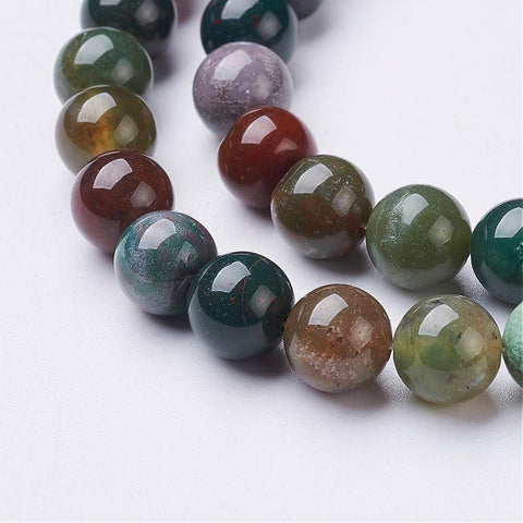 BeadsBalzar Beads & Crafts (BG6867A) Gemstone Beads Strands, Natural Indian Agate, Round 8mm