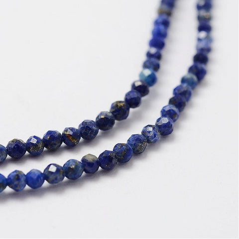 BeadsBalzar Beads & Crafts (BG6914B) Natural Lapis Lazuli Beads, Faceted, Round 2mm