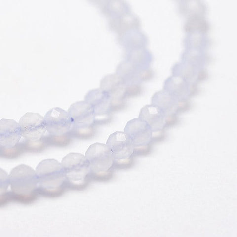 BeadsBalzar Beads & Crafts (BG6914H) Natural Blue Lace Agate Beads Strands, Faceted 2mm