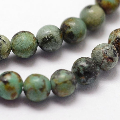 BeadsBalzar Beads & Crafts (BG7173A) Natural African Turquoise Beads Strands, Round, 3mm