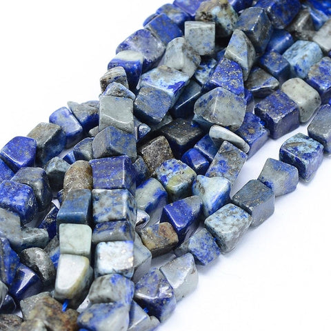BeadsBalzar Beads & Crafts (BG7242-A) Natural Lapis Lazuli Beads Strands, Nuggets 5~7mm wide(40cm).