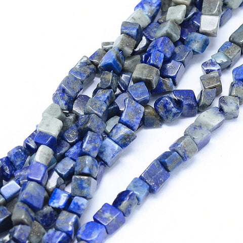 BeadsBalzar Beads & Crafts (BG7242-B) Natural Lapis Lazuli Beads Strands, Nuggets 4~5 mm(40cm)