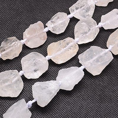 BeadsBalzar Beads & Crafts (BG7243-09) Natural Quartz Crystal Nuggets, Clear 18~35mm long (11~16pcs/strand,)