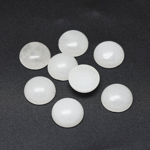 BeadsBalzar Beads & Crafts (BG7322-11) WHITE JADE (BG7322-X) Opalite Cabochons, Half Round, 8x3.5mm  (10 PCS)
