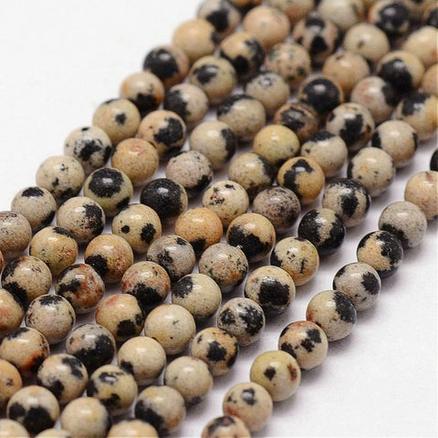 BeadsBalzar Beads & Crafts (BG7474A) Natural Dalmatian Jasper Beads Strands, Round 3mm