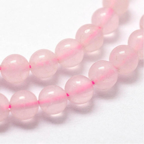 BeadsBalzar Beads & Crafts (BG7475C) Natural Rose Quartz Beads Strands, Round 3mm
