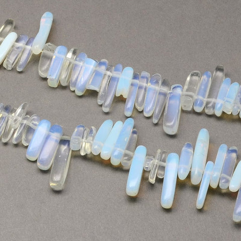 BeadsBalzar Beads & Crafts (BG7476-27) Opalite Stone Bead Strands, Chip, Opalite about 13~22mm long