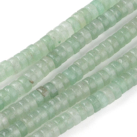 BeadsBalzar Beads & Crafts (BG7674-12) Natural Green Aventurine  Heishi Beads, Flat Round/Disc, 4.5x2.5mm (40cm).