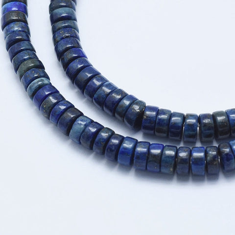 BeadsBalzar Beads & Crafts (BG7738-23) Natural Lapis Lazuli Beads Strands, Dyed, Heishi Beads, 6x3~3.5mm (40cm)