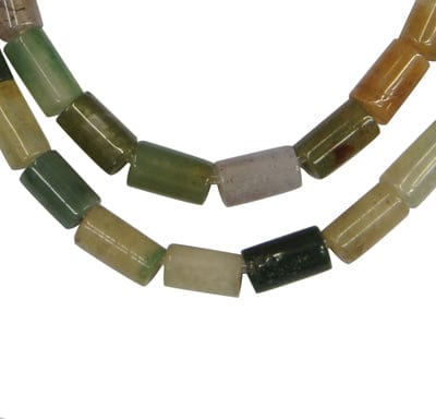 BeadsBalzar Beads & Crafts (BG7895-X3) Gemstone Bead, Tube, Natural Indian Agate, Colorful 3x5mm