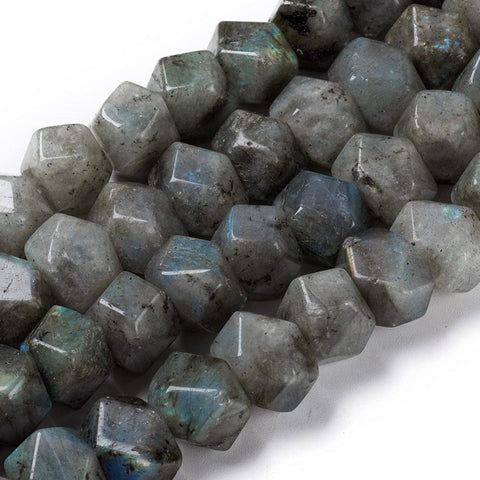 BeadsBalzar Beads & Crafts (BG8248-46) Natural Labradorite Beads Strands, Faceted, Polygon, 13~14mm long (1 STR)