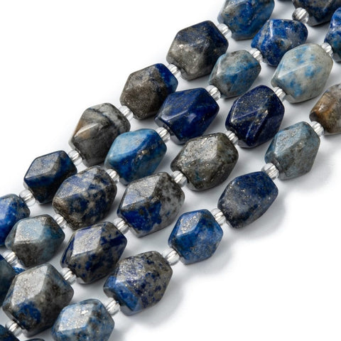 BeadsBalzar Beads & Crafts (BG8278-06) Natural Lapis Lazuli Beads Strands, 11~14mm (1 STR)