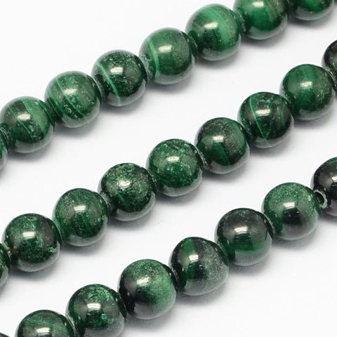BeadsBalzar Beads & Crafts (BG8423-MA) Natural Malachite Bead Strands, Round 3mm (1 STR)
