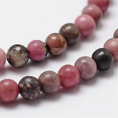 BeadsBalzar Beads & Crafts (BG8668A) Natural Rhodonite Beads Strands, Round Size: about 6mm (1 STR)