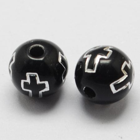 BeadsBalzar Beads & Crafts BLACK (AB2516X) Acrylic beads (+/- 100 PCS)