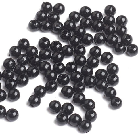 BeadsBalzar Beads & Crafts BLACK (AB8550-BLA) (AB8550-X) Opaque Acrylic Beads, Round, 4mm (10 GMS / +- 300 PCS)