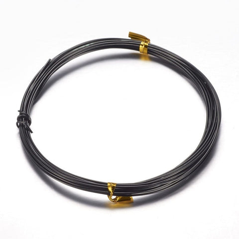 BeadsBalzar Beads & Crafts BLACK (AW6912-10) (AW6912-X) Aluminum Wire, Size:20 Gauge, 0.8mm in diameter, (10m)