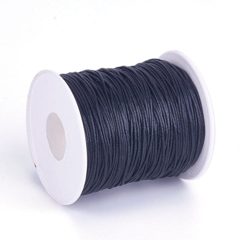 BeadsBalzar Beads & Crafts BLACK (CW7909-332) (CW7909-X) Waxed Cotton Thread , Macrame 1mm (+/- 100 YARDS/90 MTRS)