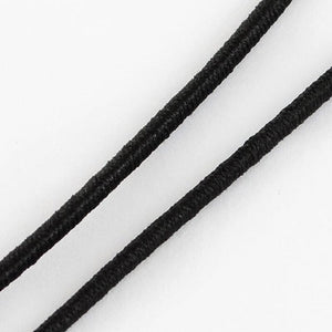 BeadsBalzar Beads & Crafts BLACK (EC1367B) (EC1367-X) Elastic Cord, with Fibre Outside and Rubber Inside, Black, 4.5~5.0mm (5 MTRS)