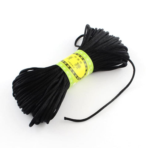 BeadsBalzar Beads & Crafts Black (PC4442C) (PC4442X) Polyester cord Bundle (+Colors) 2mm  (+-20 MTRS)