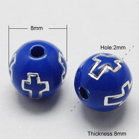 BeadsBalzar Beads & Crafts BLUE (AB2516X) Acrylic beads (+/- 100 PCS)