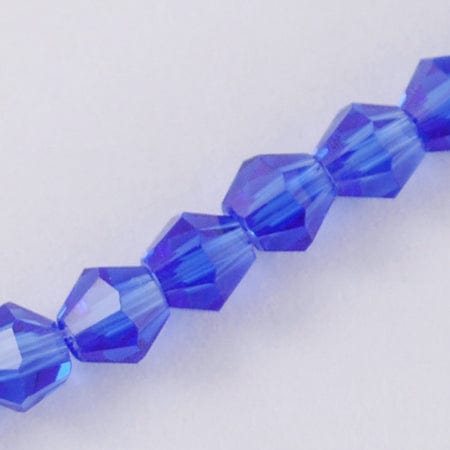 BeadsBalzar Beads & Crafts BLUE (BE5545-02) (BE5545D) Imitation #5301 Bicone Beads, Faceted Bicone  2x3mm (1 STR)