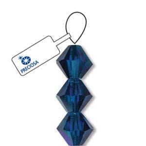BeadsBalzar Beads & Crafts BLUE CAPRI AB (MC30203BLUAB-ST) (MC30203-X) PRECIOSA M.C. 3MM BICONE (+/-42 PCS)