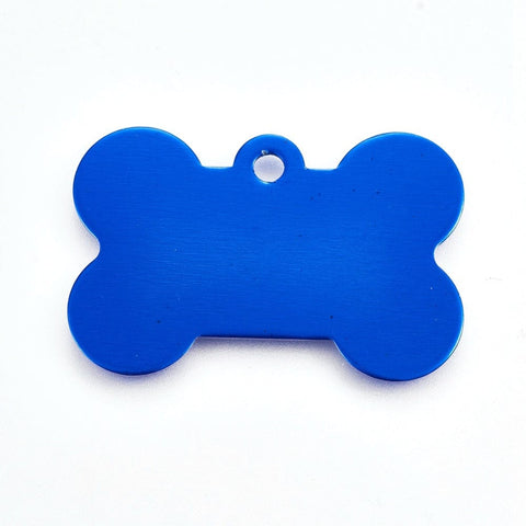 BeadsBalzar Beads & Crafts BLUE (DT7833-05) (DT7833-X) Pet Aluminium Pendants, Stamping Blank Tag, Bone, 38mm (2 PCS)