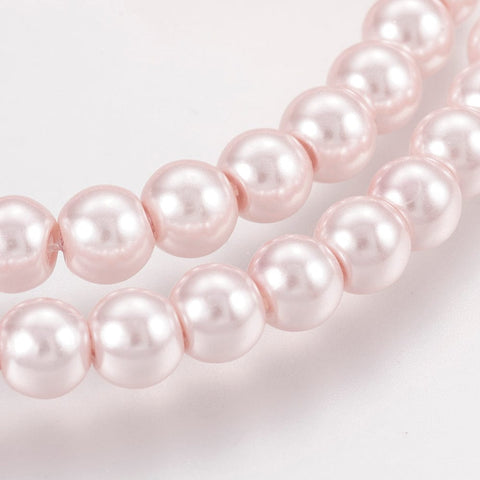 BeadsBalzar Beads & Crafts (BP3760-B43) PINK (BP3760-X) pearlized Glass pearls 12mm