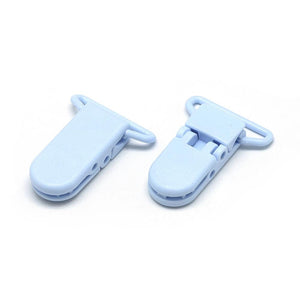 BeadsBalzar Beads & Crafts (BP6685A) Environmental Plastic Baby Pacifier Holder Clip, LightSkyBlue Size: about 43mm long, (4 PCS)