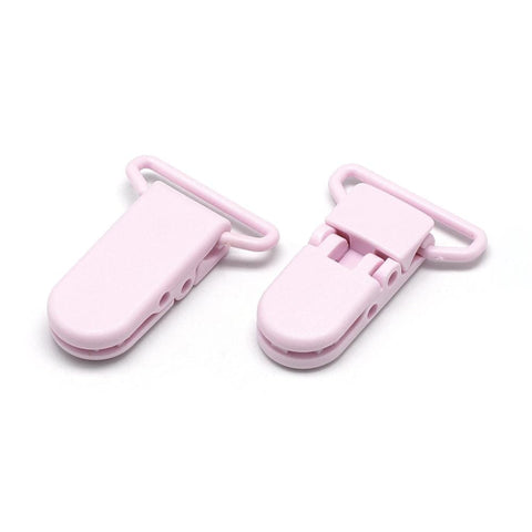 BeadsBalzar Beads & Crafts (BP6685D) Environmental Plastic Baby Pacifier Holder Clip, Pink Size: about 43mm long (4 PCS)