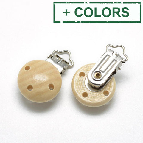 BeadsBalzar Beads & Crafts (BP6772X) Dyed Wood Baby Pacifier Holder Clips, 48x29mm wide (2 PCS)