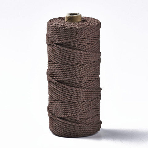 BeadsBalzar Beads & Crafts BROWN (CC7935-24) (CC7935-X) Cotton String Threads, Macrame Cord, 3mm (100m)/roll.
